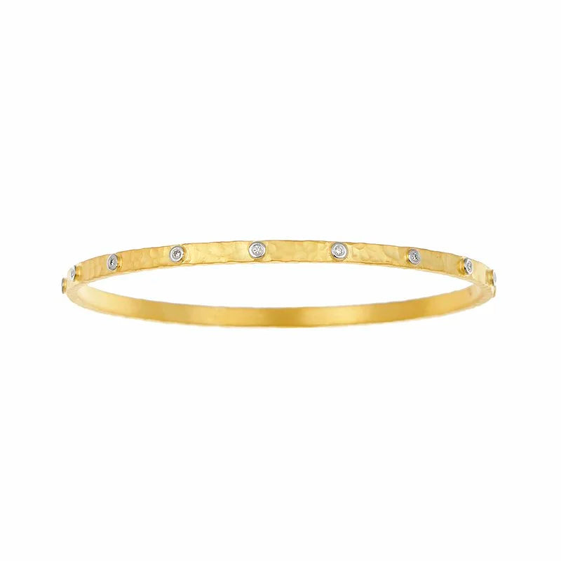 Hammered Diamond Bangle
