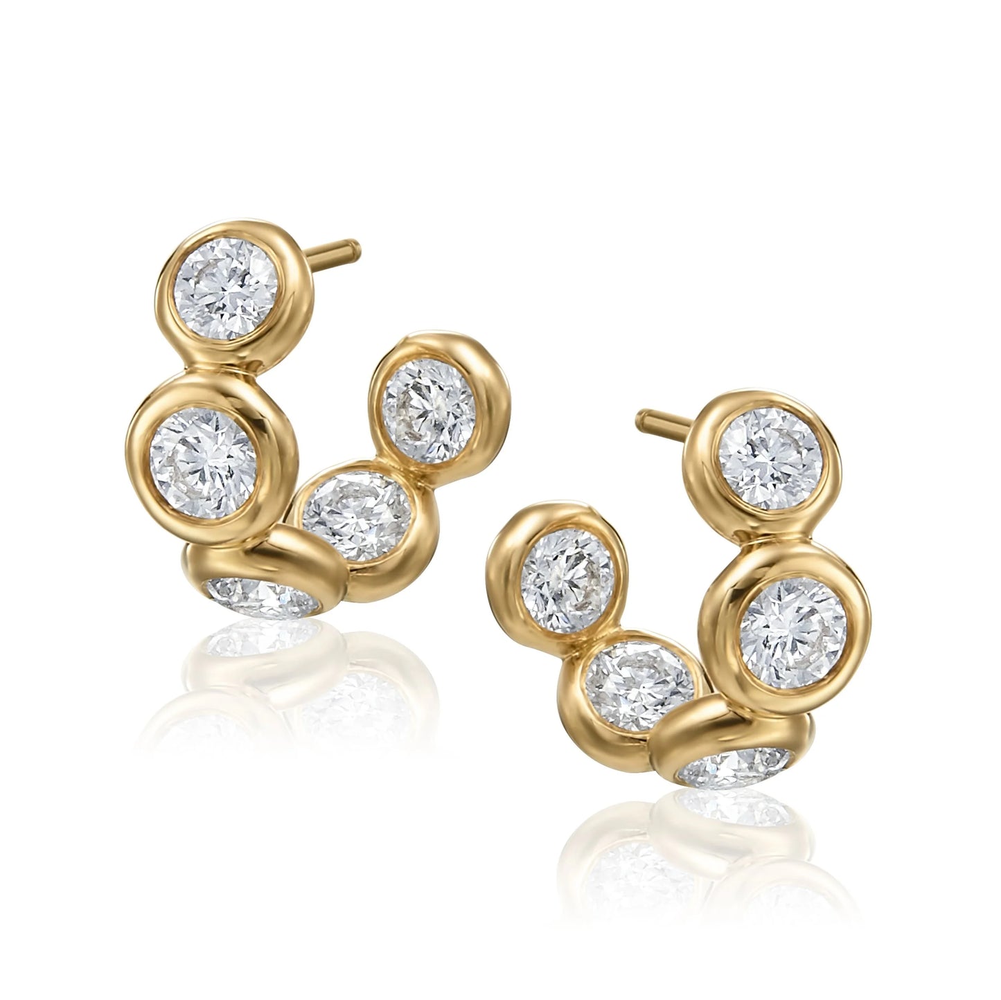 Moonlight Diamond Hoop Earrings