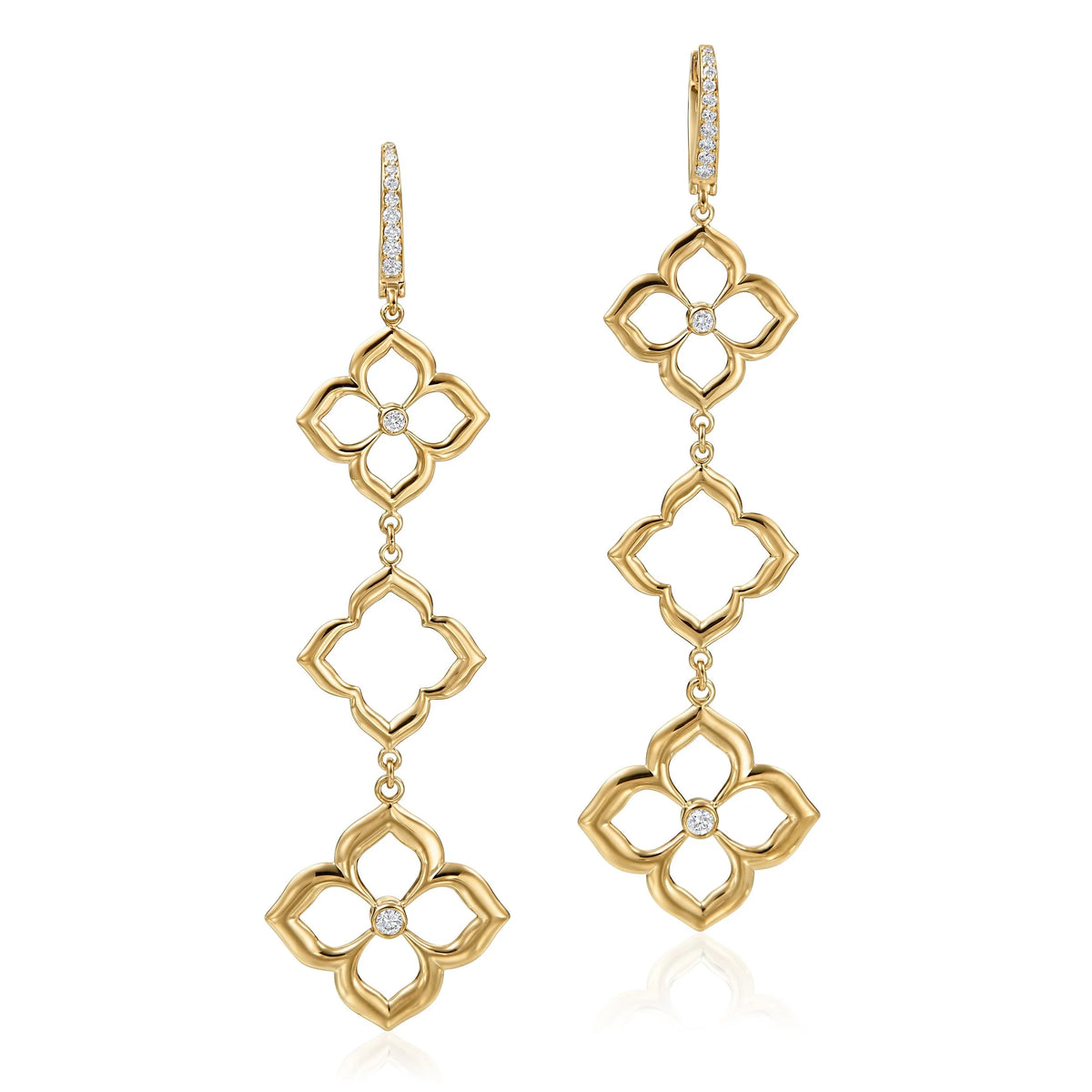 Triple Lotus Fleur Drop Earring