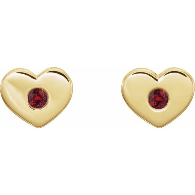 Birthstone Heart Studs