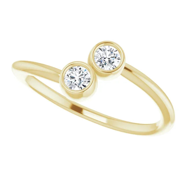 Two Stone Crossover Ring
