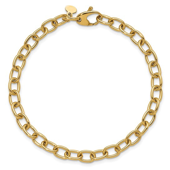 Solid Oval Link Charm Bracelet