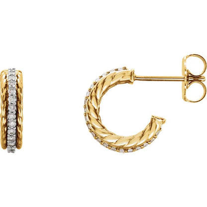 Diamond Rope Hoop Earrings