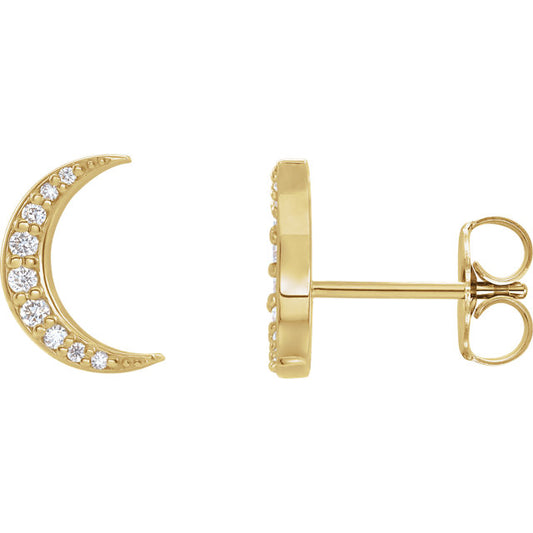 Diamond Crescent Earrings