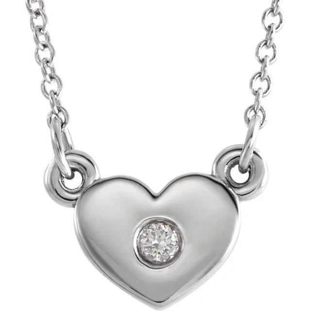 Gold Heart Necklace with Diamond