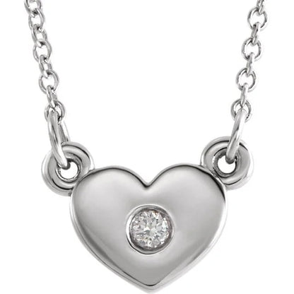 Gold Heart Necklace with Diamond