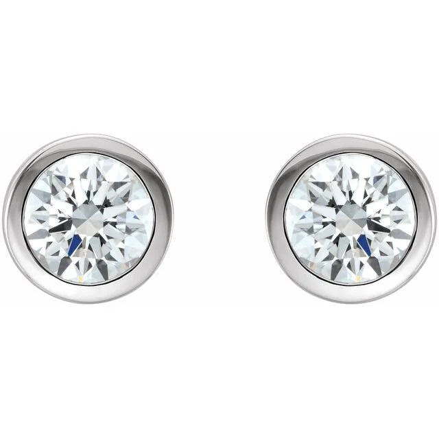 Bezel-set Diamond Stud Earrings