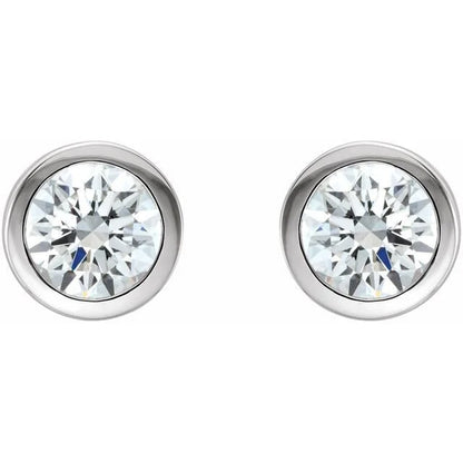Bezel-set Diamond Stud Earrings