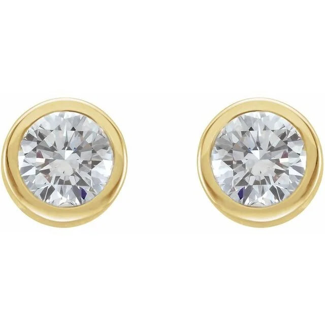 Bezel-set Diamond Stud Earrings