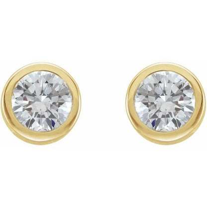 Bezel-set Diamond Stud Earrings