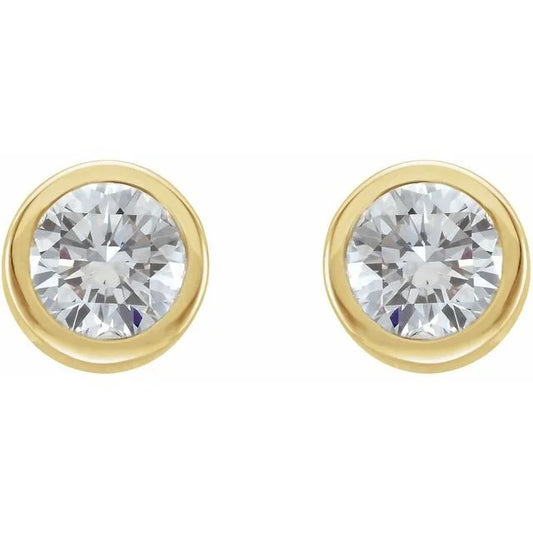 Bezel-set Diamond Stud Earrings