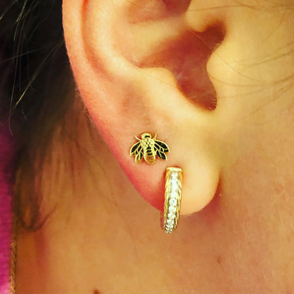 Diamond Rope Hoop Earrings