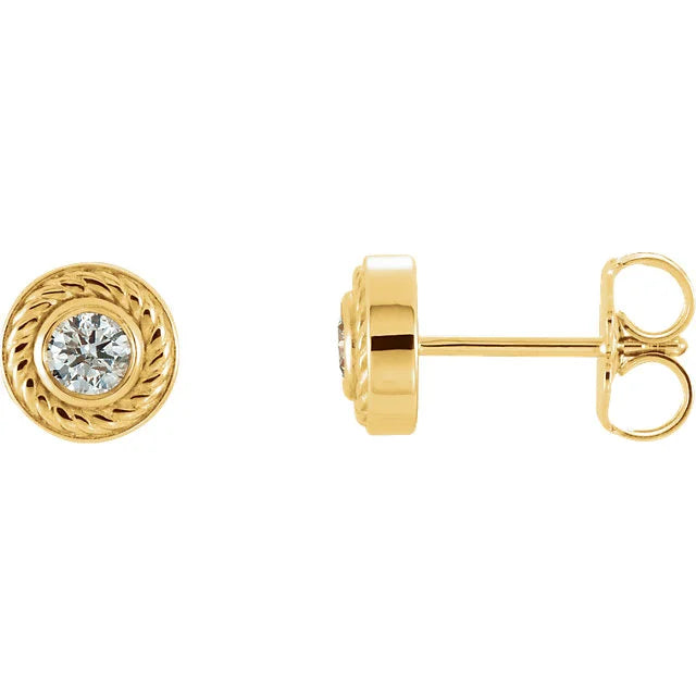 Mini Diamond Rope Stud Earrings