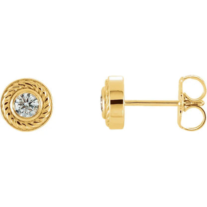 Mini Diamond Rope Stud Earrings