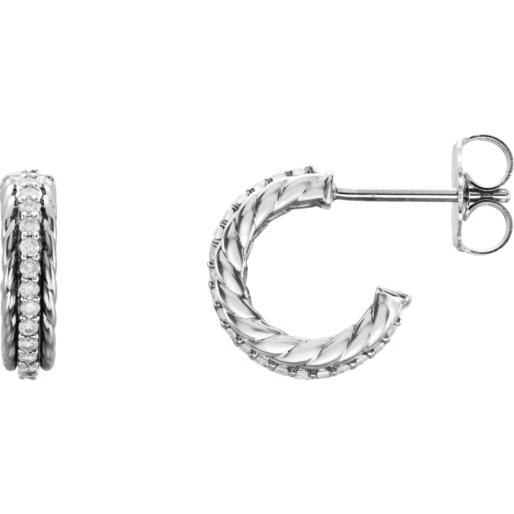 Diamond Rope Hoop Earrings