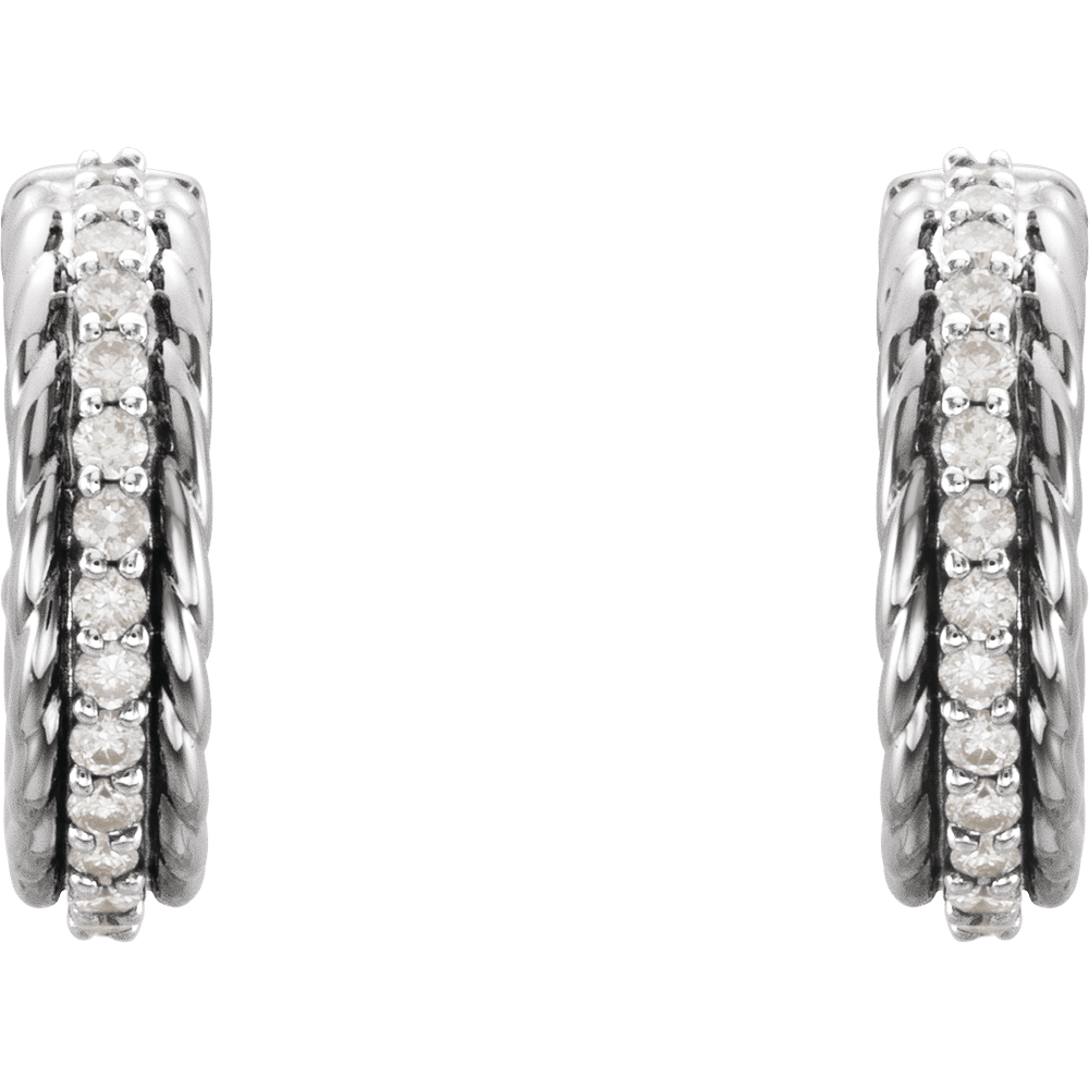 Diamond Rope Hoop Earrings