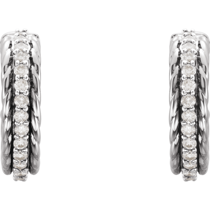 Diamond Rope Hoop Earrings