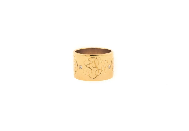 Diamond Cigar Band with Monograms
