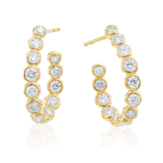 Petite Moonlight Diamond Hoop Earrings