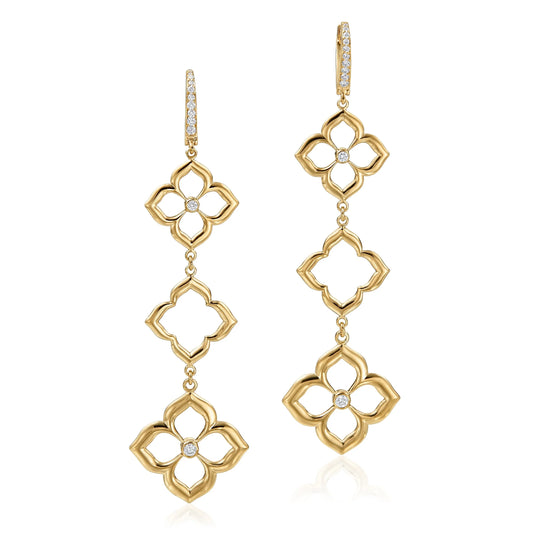 Triple Lotus Fleur Drop Earring