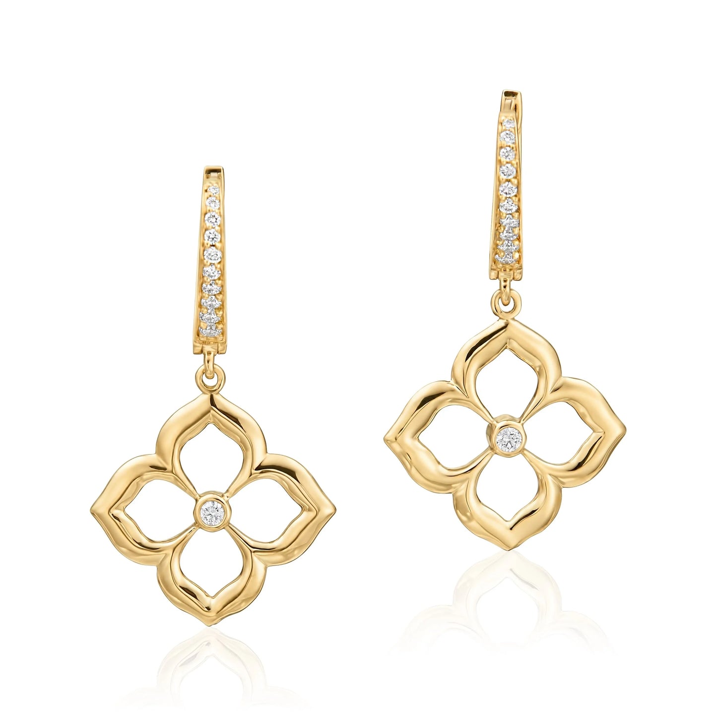 Open Lotus Fleur Drop Earrings
