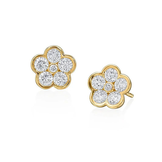 Moonlight Round Florette Studs