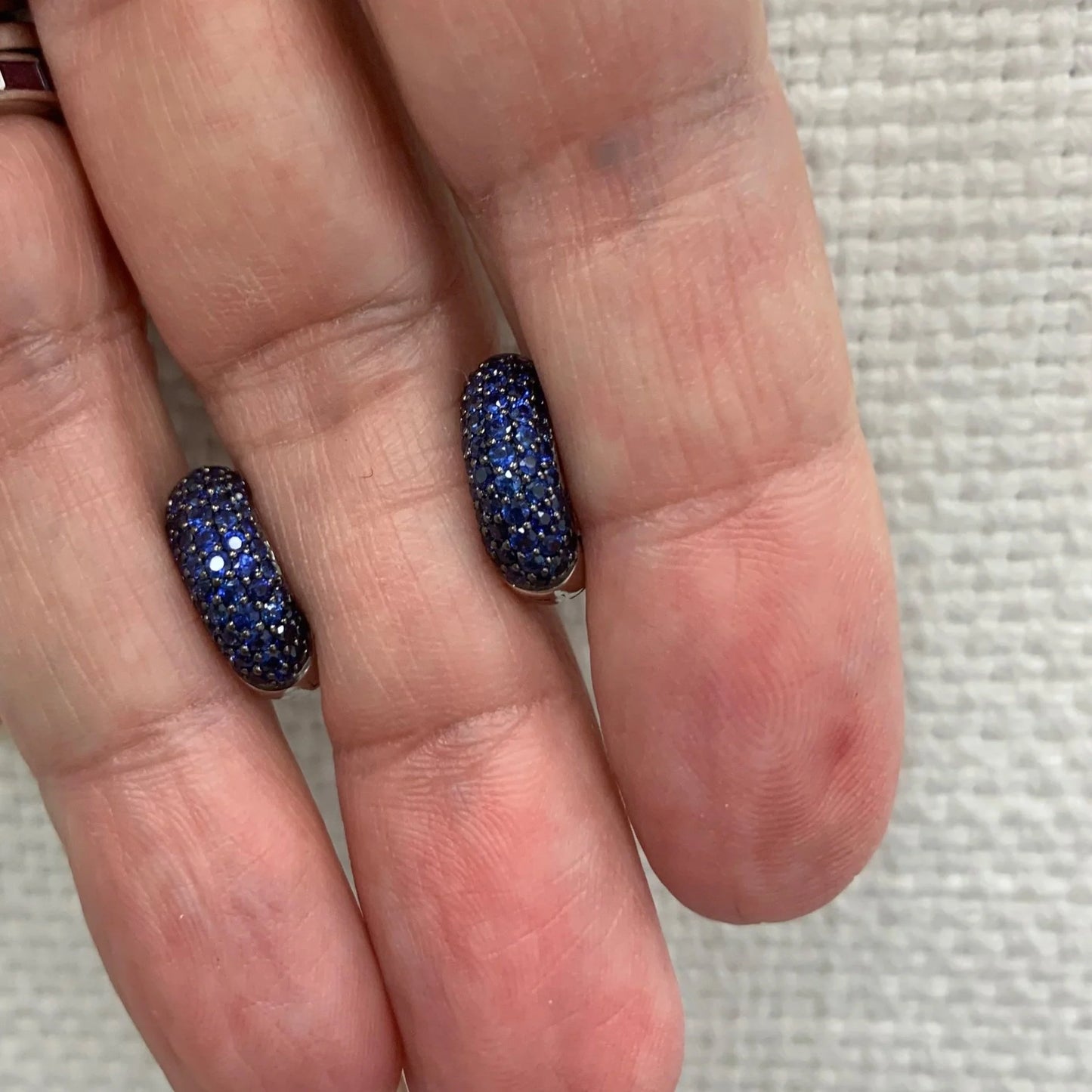 Pave Sapphire Huggies