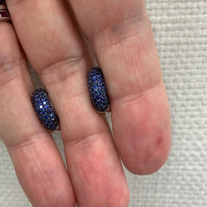 Pave Sapphire Huggies