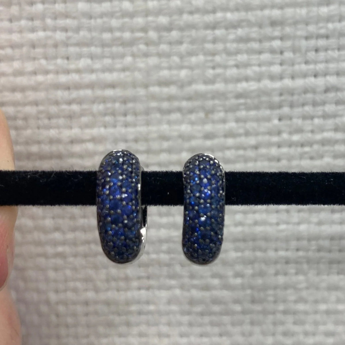 Pave Sapphire Huggies