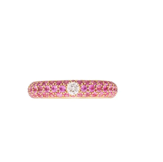 Pave Pink Sapphire and Diamond ring