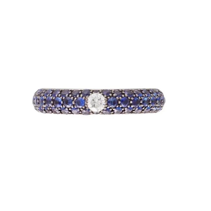 Pave Sapphire and Diamond ring