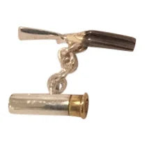Sterling Silver Shotgun and Shell Cufflinks