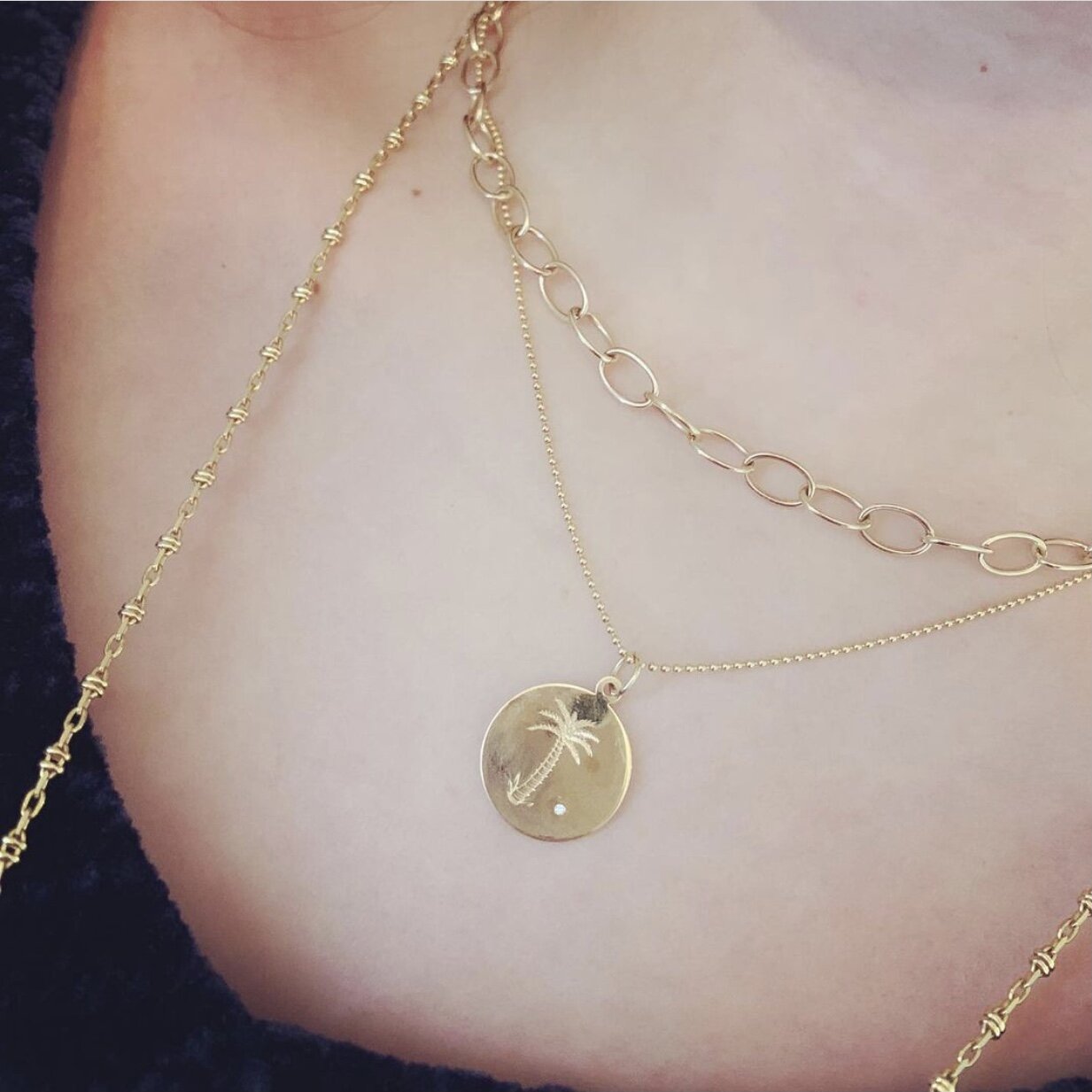 Beaded Gold Chain
