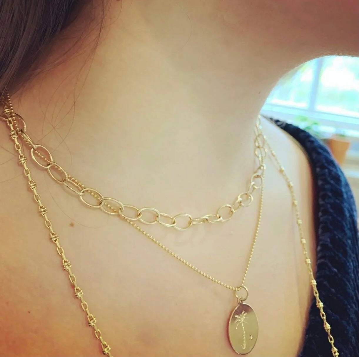 Beaded Gold Chain