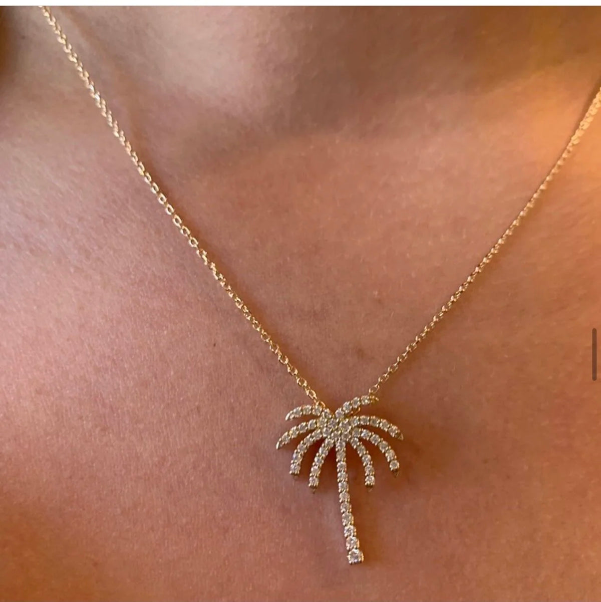 Diamond Palm Tree Necklace