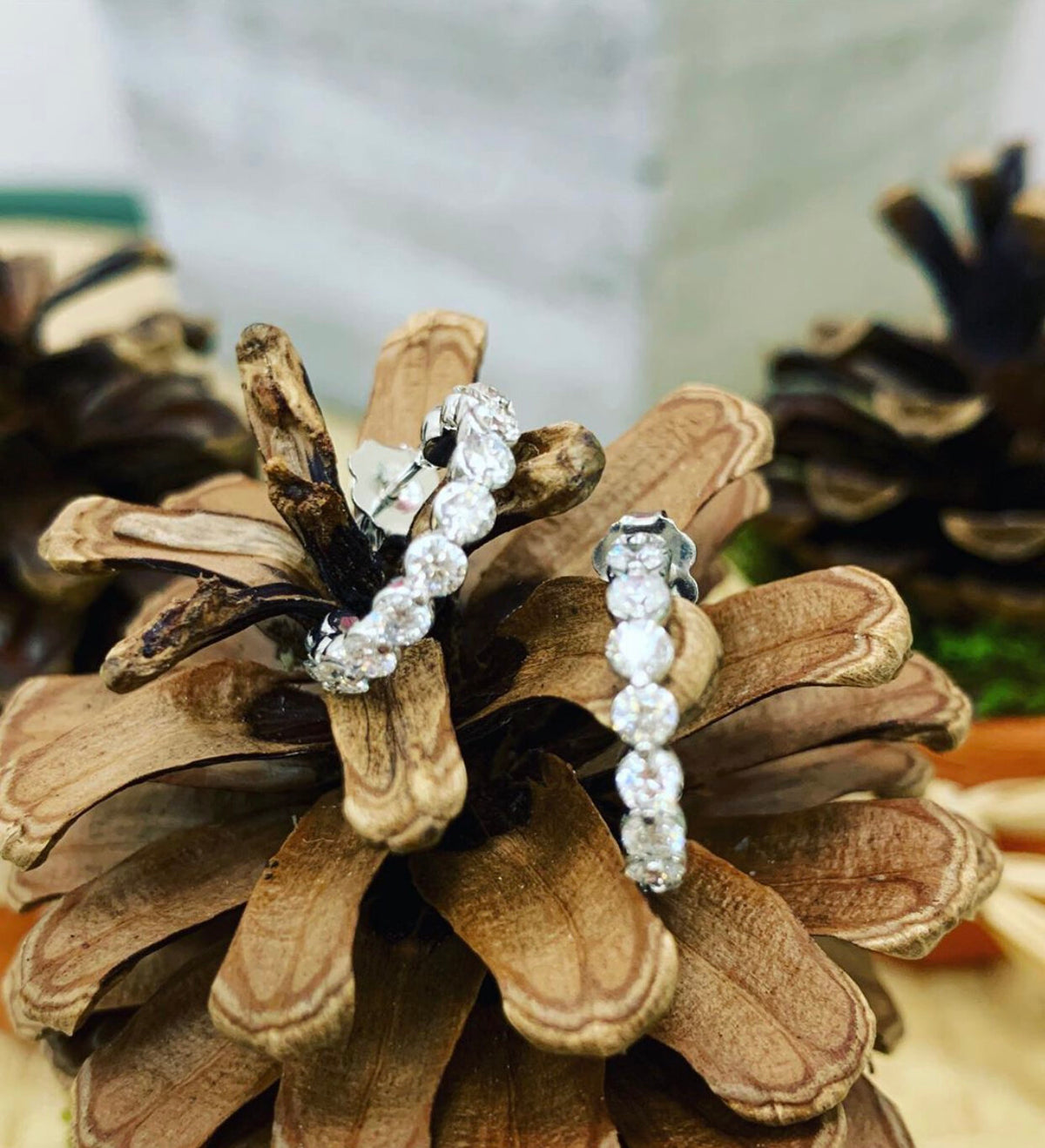 Classic Diamond Hoop Earrings