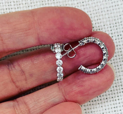Classic Diamond Hoop Earrings