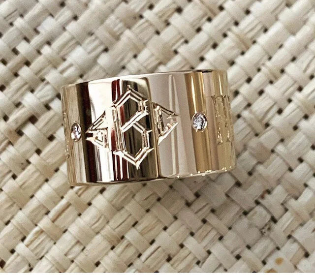 Diamond Cigar Band with Monograms