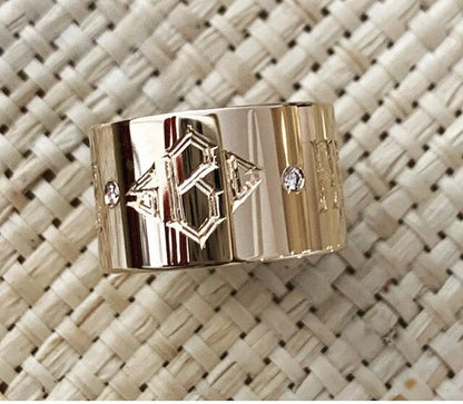 Diamond Cigar Band with Monograms