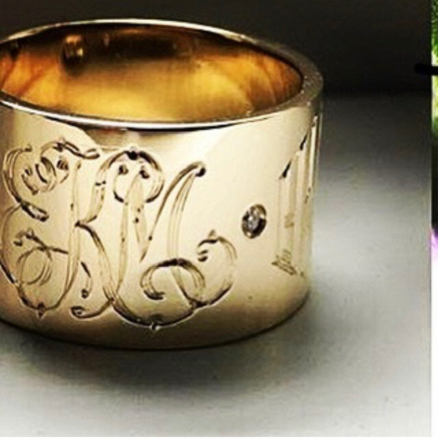 Diamond Cigar Band with Monograms