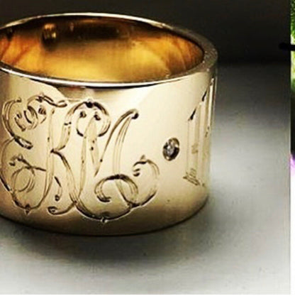Diamond Cigar Band with Monograms