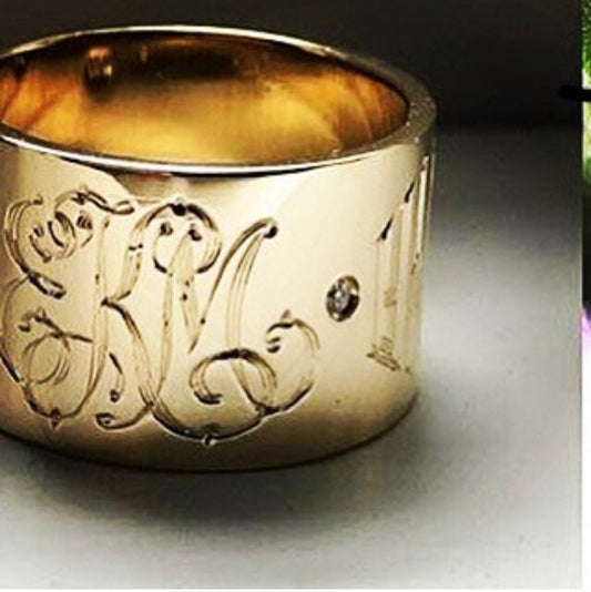 Diamond Cigar Band with Monograms