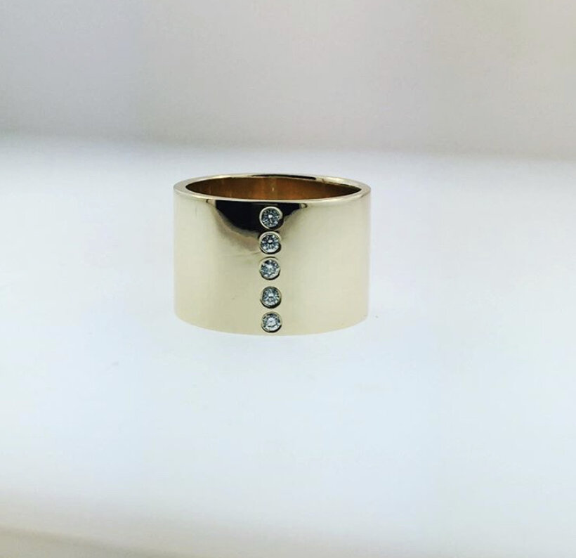 Diamond Cigar Band with Monograms
