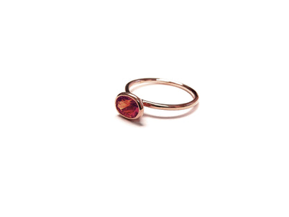 Stackable 18k yellow gold and Rubellite Ring