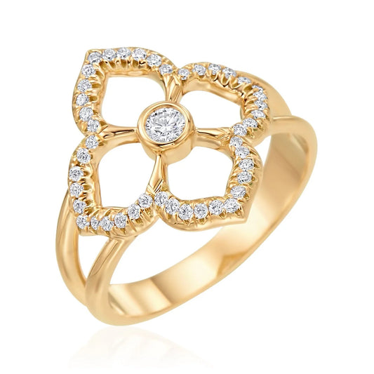 Diamond Pave Lotus Fleur Ring