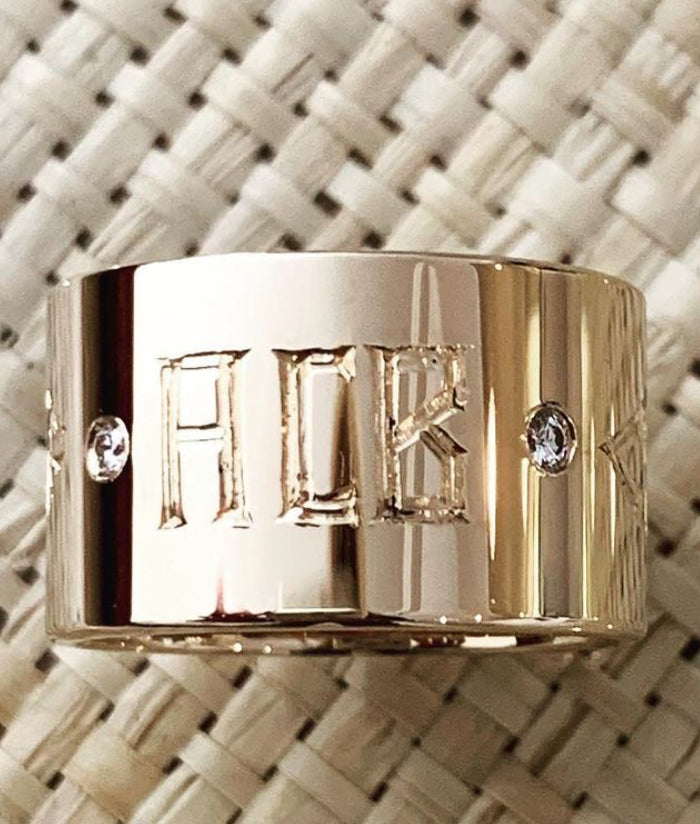 Diamond Cigar Band with Monograms