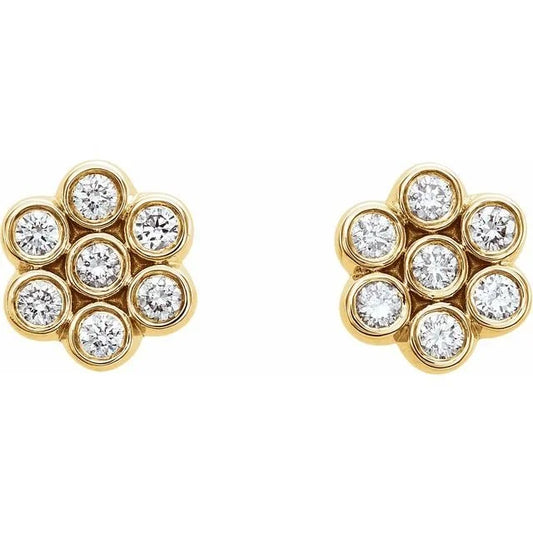 Small Bezel Cluster Earrings