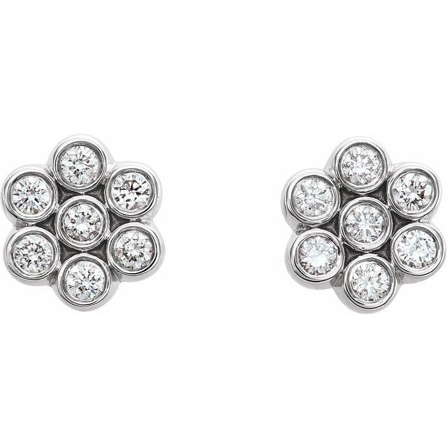 Small Bezel Cluster Earrings