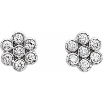 Small Bezel Cluster Earrings