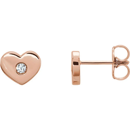 Birthstone Heart Studs